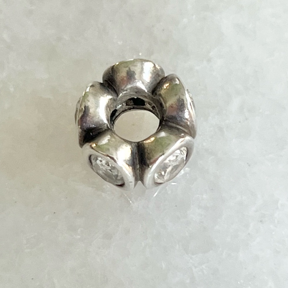 Pandora Charm ✨ Crystal Clear Silver Gem Charm Sparkly Shiny - Picture 2 of 3